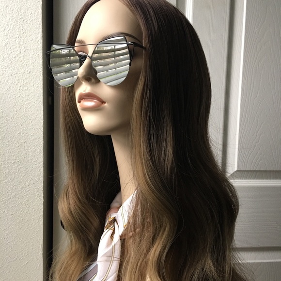 Accessories - Cat Eye Sunglasses Mirrored Black